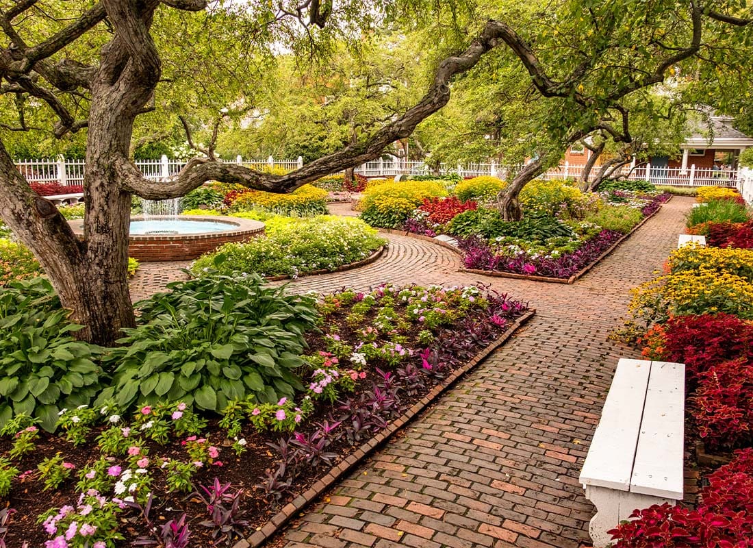 Portsmouth, NH - Prescott Park Gardens in Portsmouth, New Hampshire
